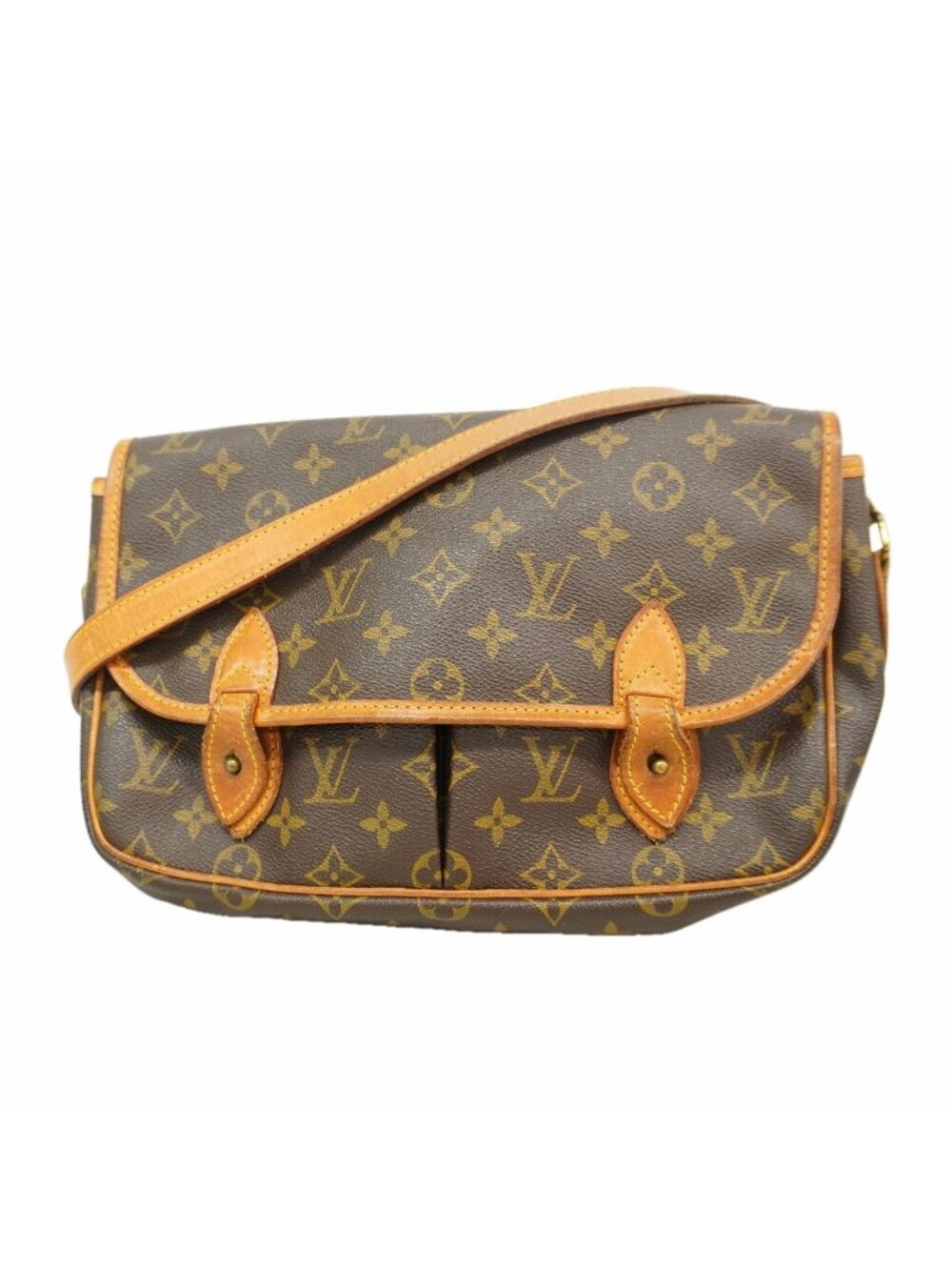 Louis Vuitton Shoulder Bag Monogram Gibeciere MM Brown